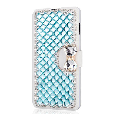 Bow Knot Rhinestone Mobile Phone Leather Case Card Wallet