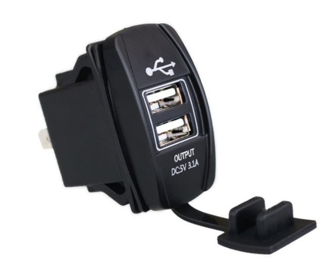 Car Modification Dual USB Car Charger, Ship Motorcycle Charger, Waterproof Mobile Phone Charger 12-24V Universal