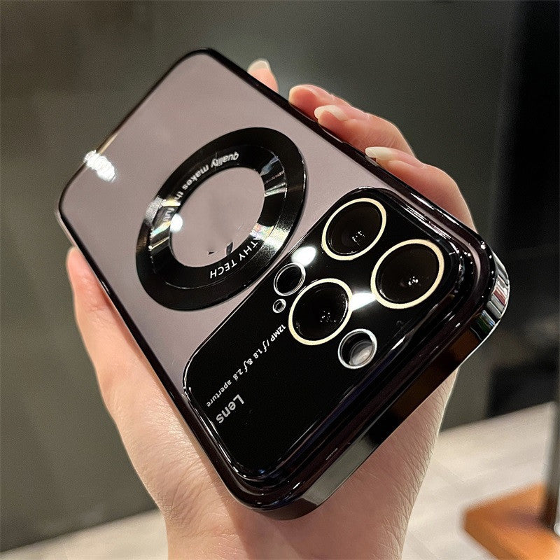 Without Magnetic Suction Applicable To Phone Case Large Window Electroplating Transparent
