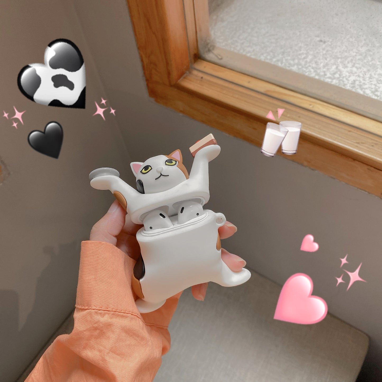 Funny Enchanting Cat Bluetooth Wireless Headphones Creative Silicone Case