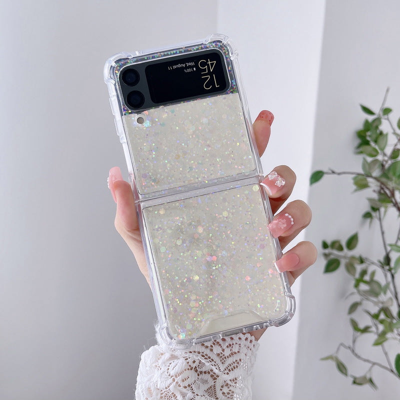Foldable Sequin Solid Color Drop Proof All Inclusive Phone Case
