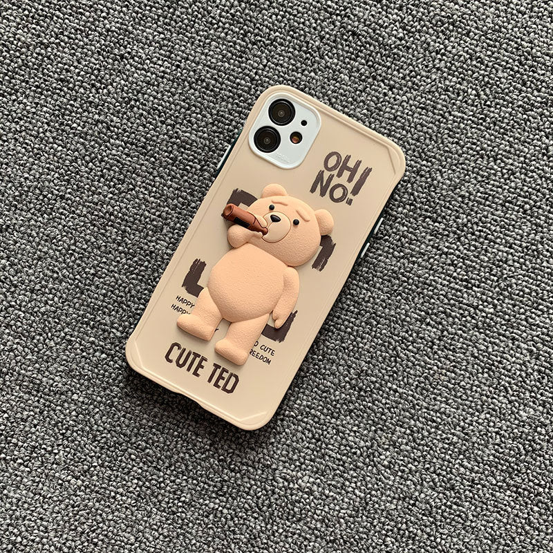 Cartoon Bear Three-dimensional Phone Case
