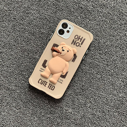 Cartoon Bear Three-dimensional Phone Case