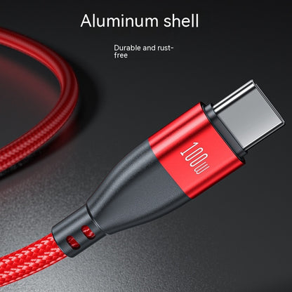 PD100W Line 180 Degree Rotating Type-c Applicable Notebook Elbow 5A Charging Cable