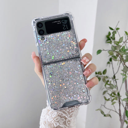 Foldable Sequin Solid Color Drop Proof All Inclusive Phone Case
