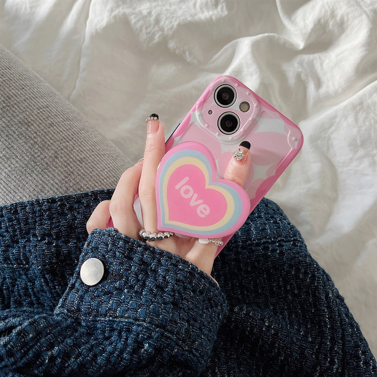 Girl Rainbow Love Bracket Phone Case Soft