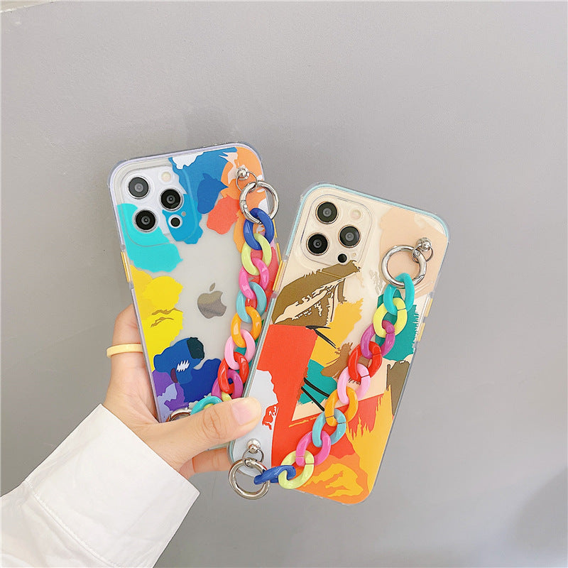 Color Wrist Chain Silicone Phone Case