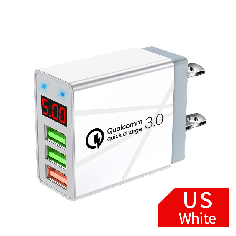 USB mobile phone charger with digital display