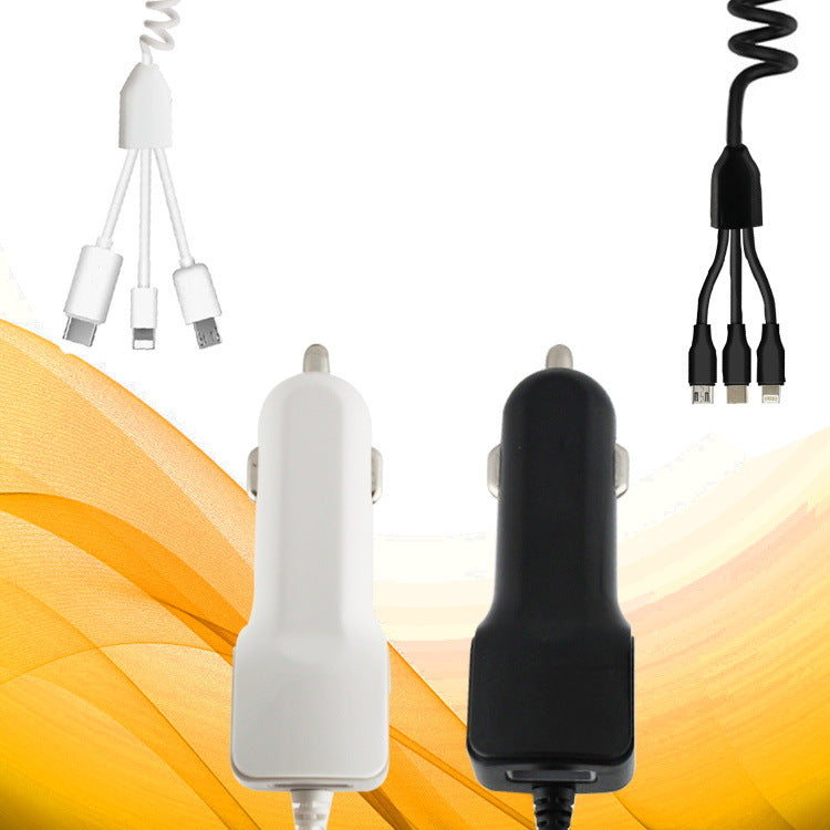 One for three car charger Duckbill USB with cable charger