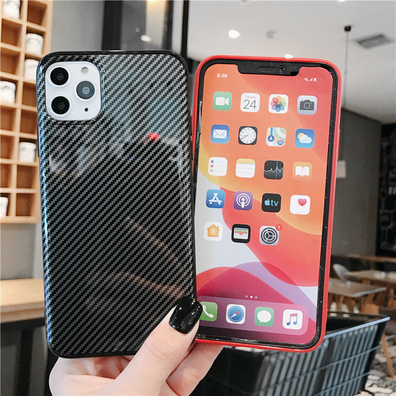 Compatible with Apple , Simple Mobile Phone Case Fiber Pattern