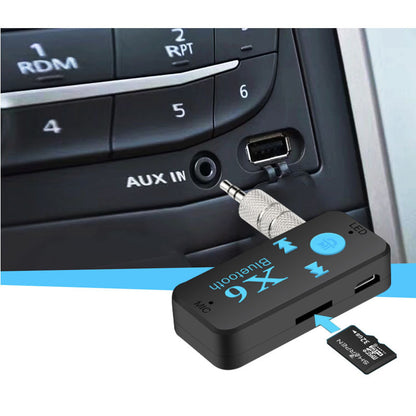 X6 Car Bluetooth Receiver Car Speaker Receiver TF Card Reader