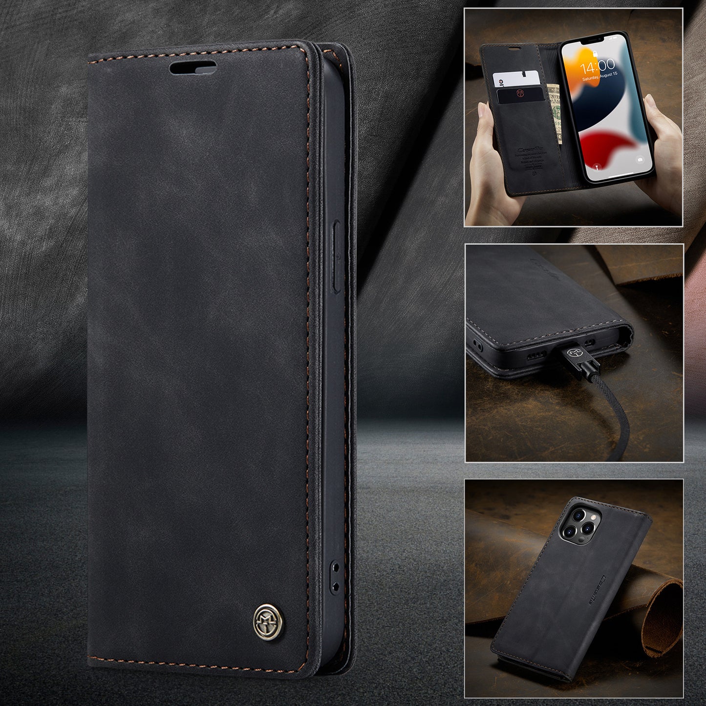 Suitable For New Card-inserting Mobile Phone Leather Case Flip Protective Cover