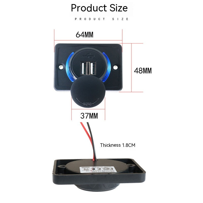 12 Volt Car Recreational Vehicle Car Modification USB Charger