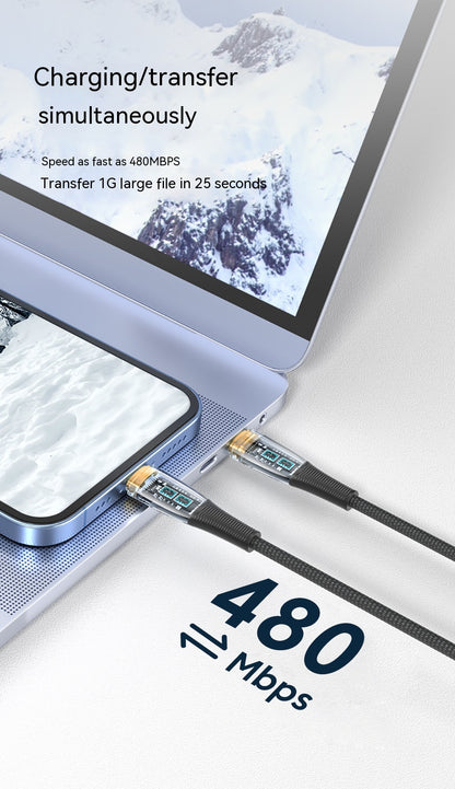 Low Temperature Fast Charging Transparent Data Cable