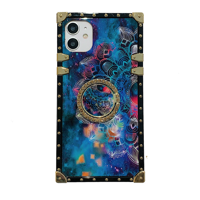 Square starry sky flower phone case