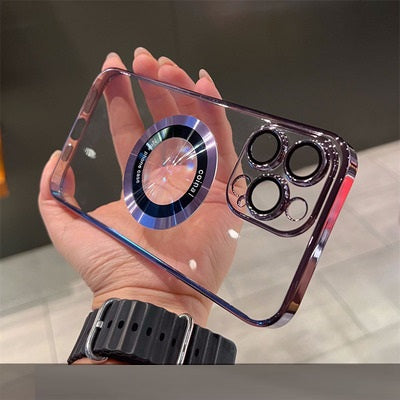 Magnifier Leakage Label Magnetic Suction Phone Case