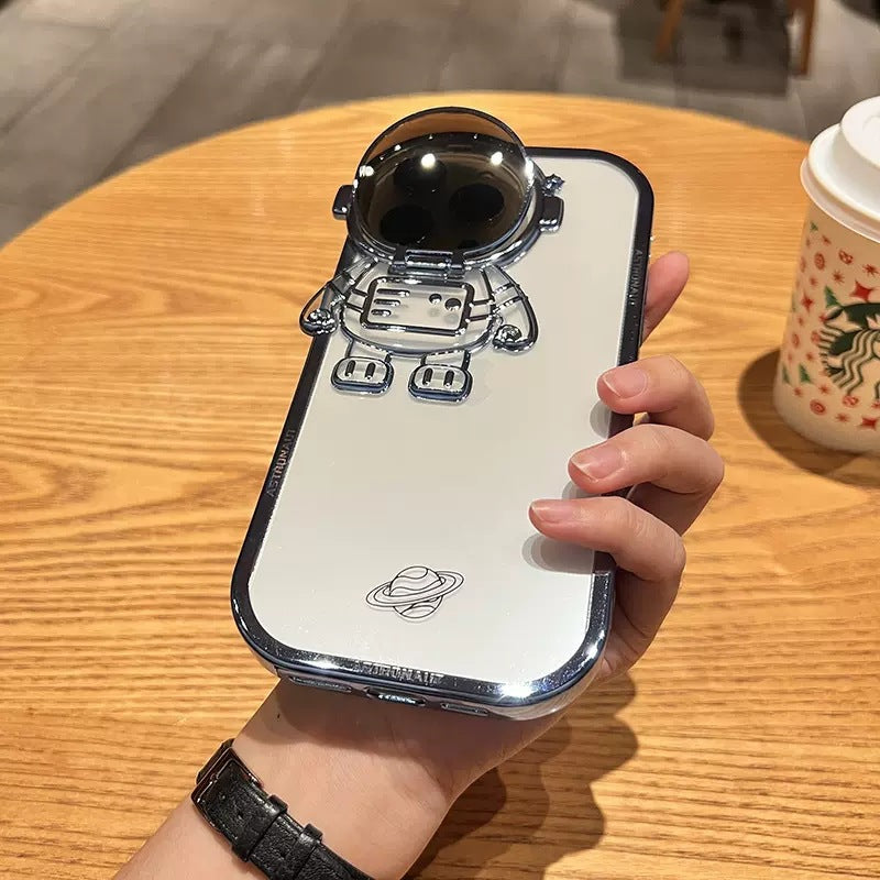 Phone Case Flip Astronaut Invisible Bracket