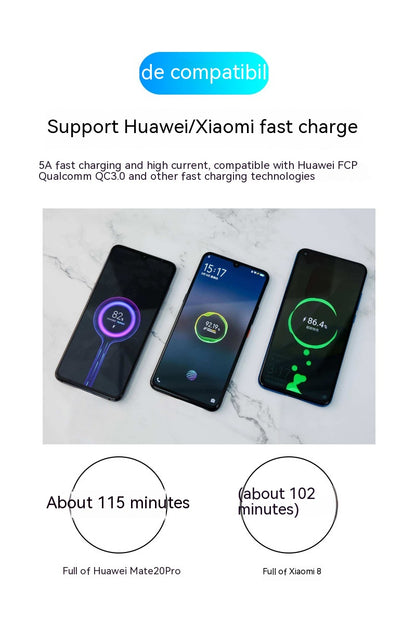 Double-headed TYPE-C Interface 5A Fast Charge PD Woven CtoC Digital Display Zinc Alloy Data Cable