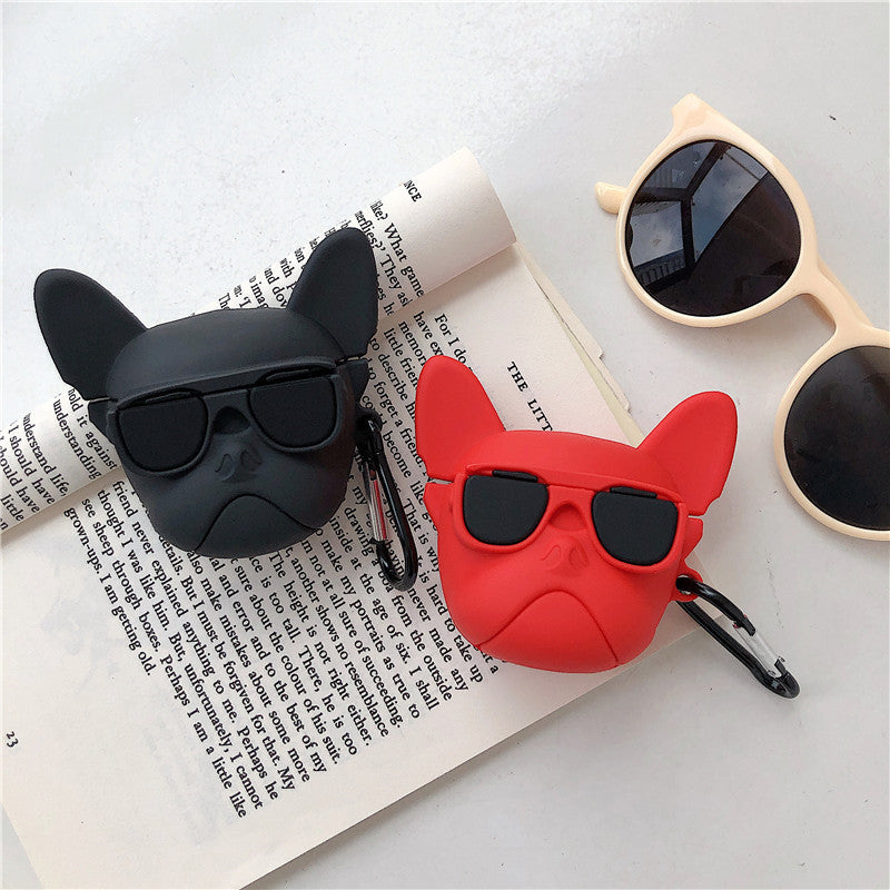 Cute Sunglasses Fighting Puppy Dog Protective Cover Bluetooth Headset