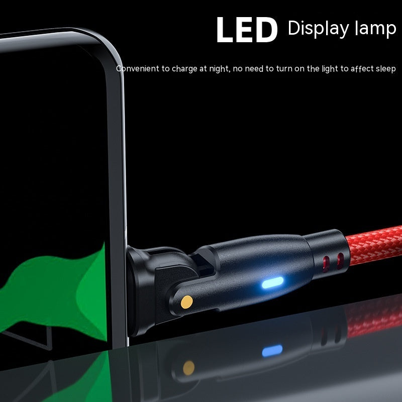 PD100W Line 180 Degree Rotating Type-c Applicable Notebook Elbow 5A Charging Cable