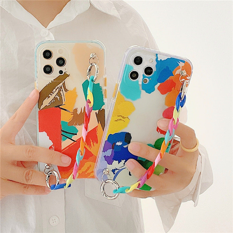 Color Wrist Chain Silicone Phone Case