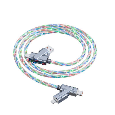 Star Sky Gorgeous Color Streamer Fast Charging Four-in-one Luminous Charging Cable