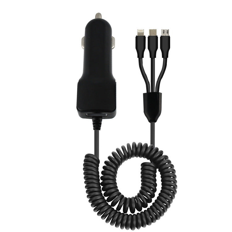 One for three car charger Duckbill USB with cable charger
