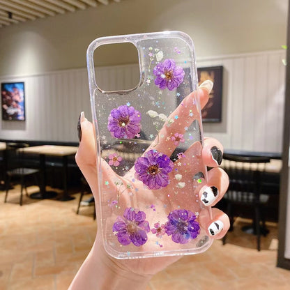 Epoxy Glitter Small Floral Phone Case