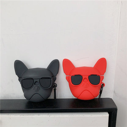 Cute Sunglasses Fighting Puppy Dog Protective Cover Bluetooth Headset