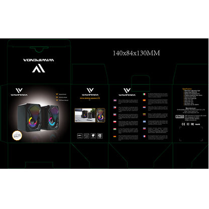 Multimedia Desktop Computer Audio Household Desk Mini RGB Colorful Wired Extra Bass