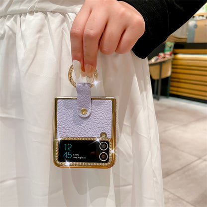 Suitable For Phone Case Ring Buckle Protective Case With Diamond Stone Pattern Inlay