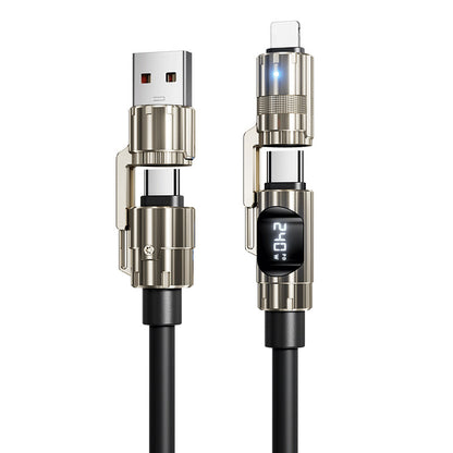 Four-in-one Bold Alloy 240W Super Fast Charge Silicone Data Cable