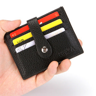 Cross Border New Arrival Fashion Men's Wallet Wallet Magnetic Snap Card Holder Korean Style American Gold Clip Mini Creative Card Holder