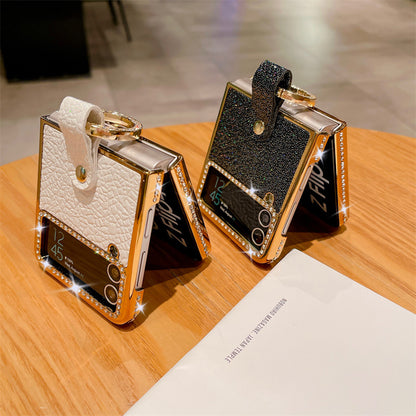 Suitable For Phone Case Ring Buckle Protective Case With Diamond Stone Pattern Inlay