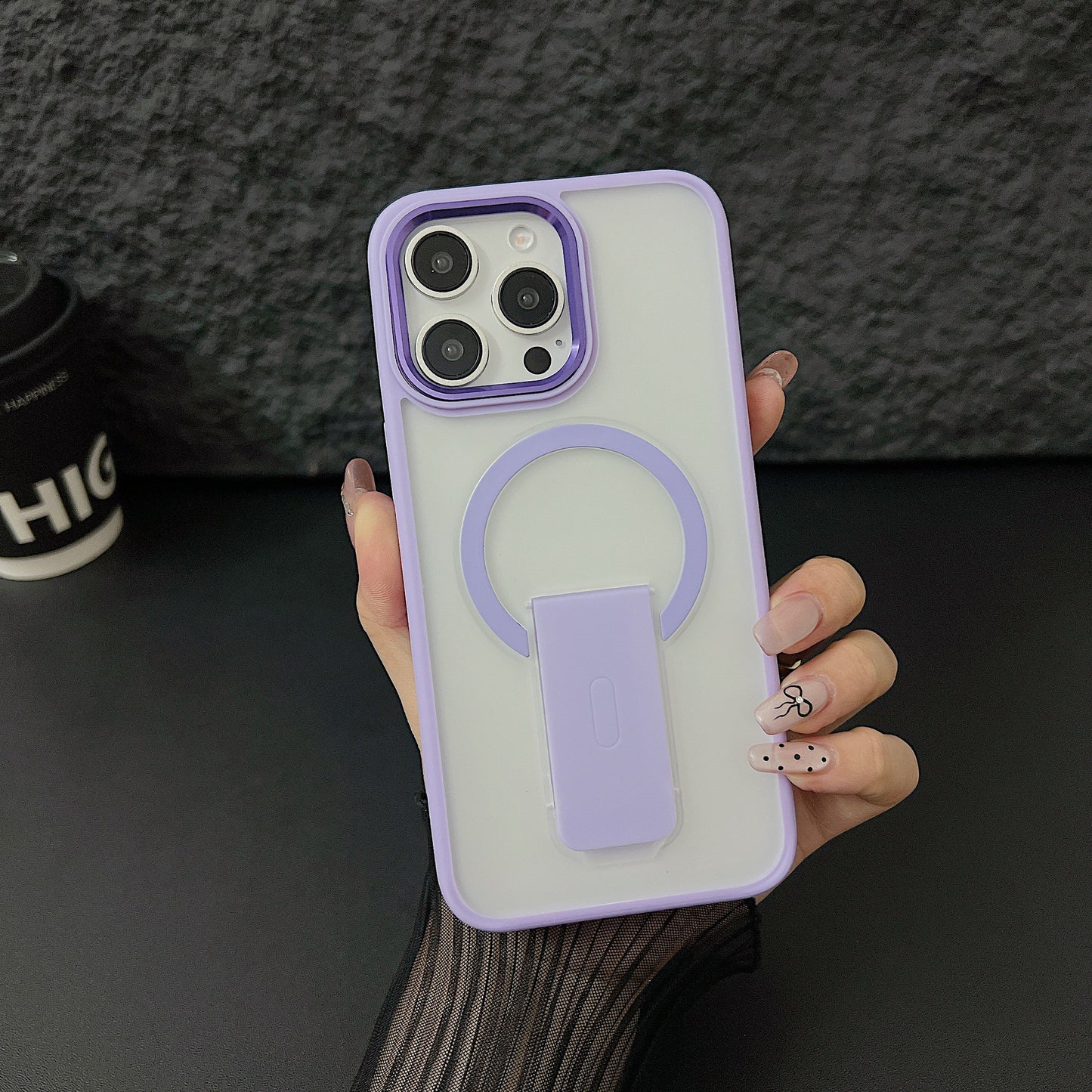 Metal Lens Skin-sensitive Magnetic Suction Invisible Bracket Protective Cover Phone Case
