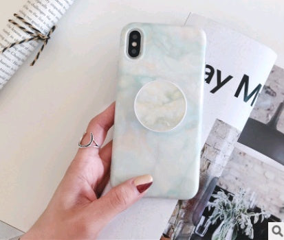 Compatible with Apple, Simple retro flower marble pattern for IPHONE8X with the same paragraph telescopic bracket 7plus silicone soft shell 6sp