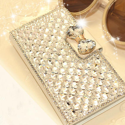Bow Knot Rhinestone Mobile Phone Leather Case Card Wallet