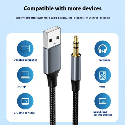 USB To 35mm Audio Cable Computer Connector