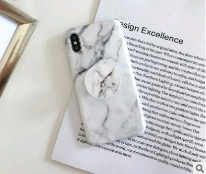 Compatible with Apple, Simple retro flower marble pattern for IPHONE8X with the same paragraph telescopic bracket 7plus silicone soft shell 6sp