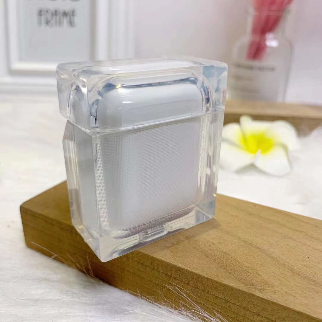 Square Transparent Bluetooth Earphone Case Cover