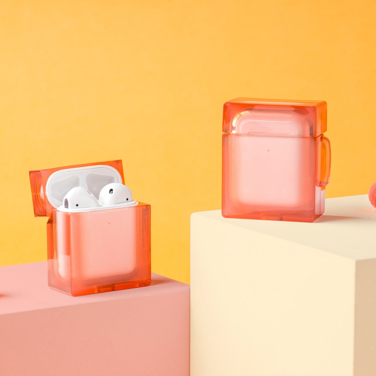 Square Transparent Bluetooth Earphone Case Cover