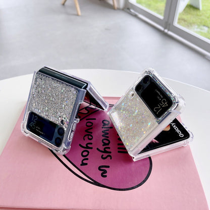 Foldable Sequin Solid Color Drop Proof All Inclusive Phone Case