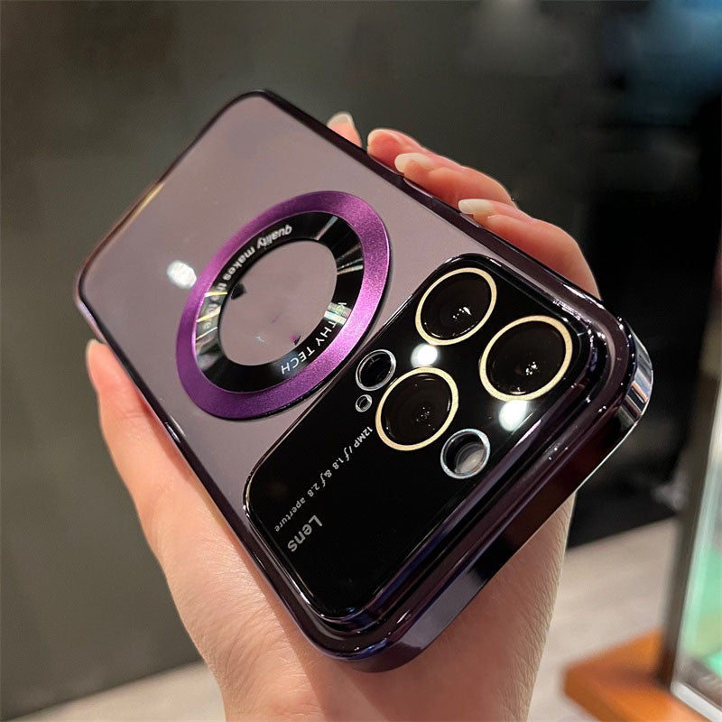 Without Magnetic Suction Applicable To Phone Case Large Window Electroplating Transparent