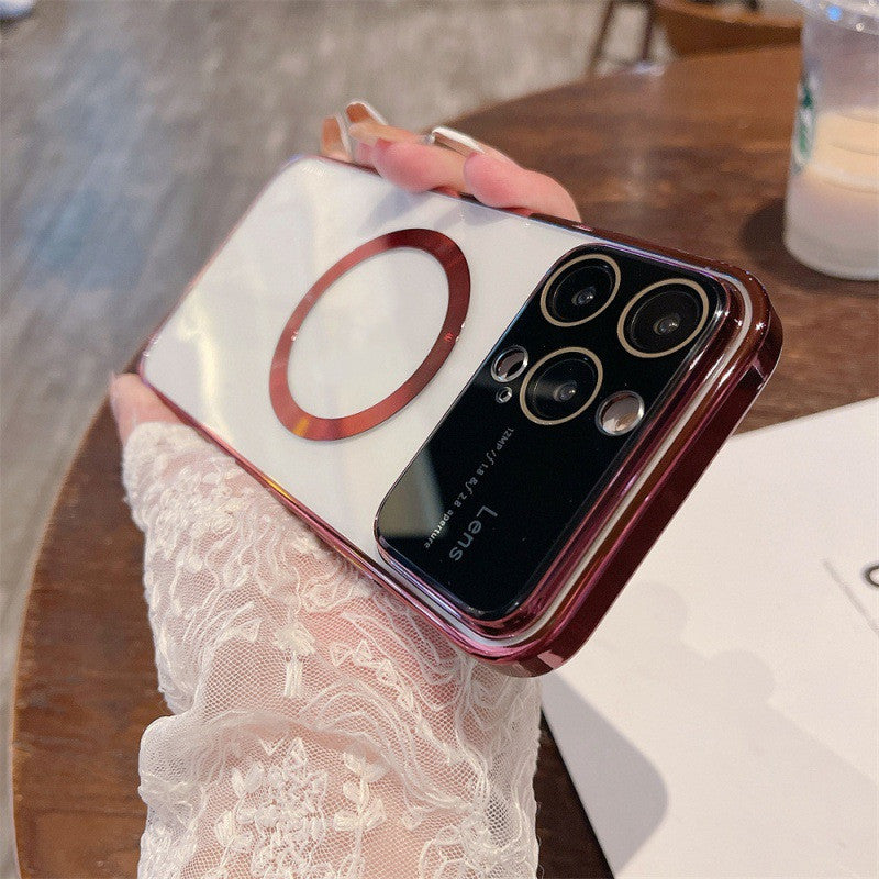 Without Magnetic Suction Applicable To Phone Case Large Window Electroplating Transparent