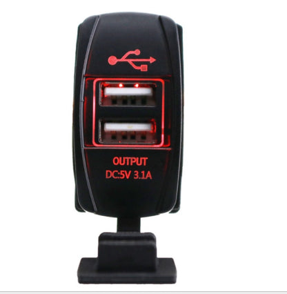 Car Modification Dual USB Car Charger, Ship Motorcycle Charger, Waterproof Mobile Phone Charger 12-24V Universal