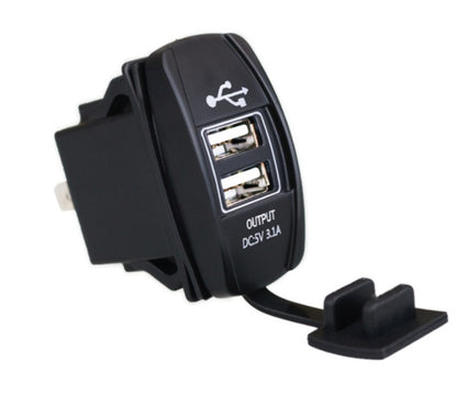 Car Modification Dual USB Car Charger, Ship Motorcycle Charger, Waterproof Mobile Phone Charger 12-24V Universal