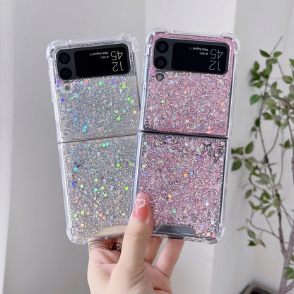 Foldable Sequin Solid Color Drop Proof All Inclusive Phone Case
