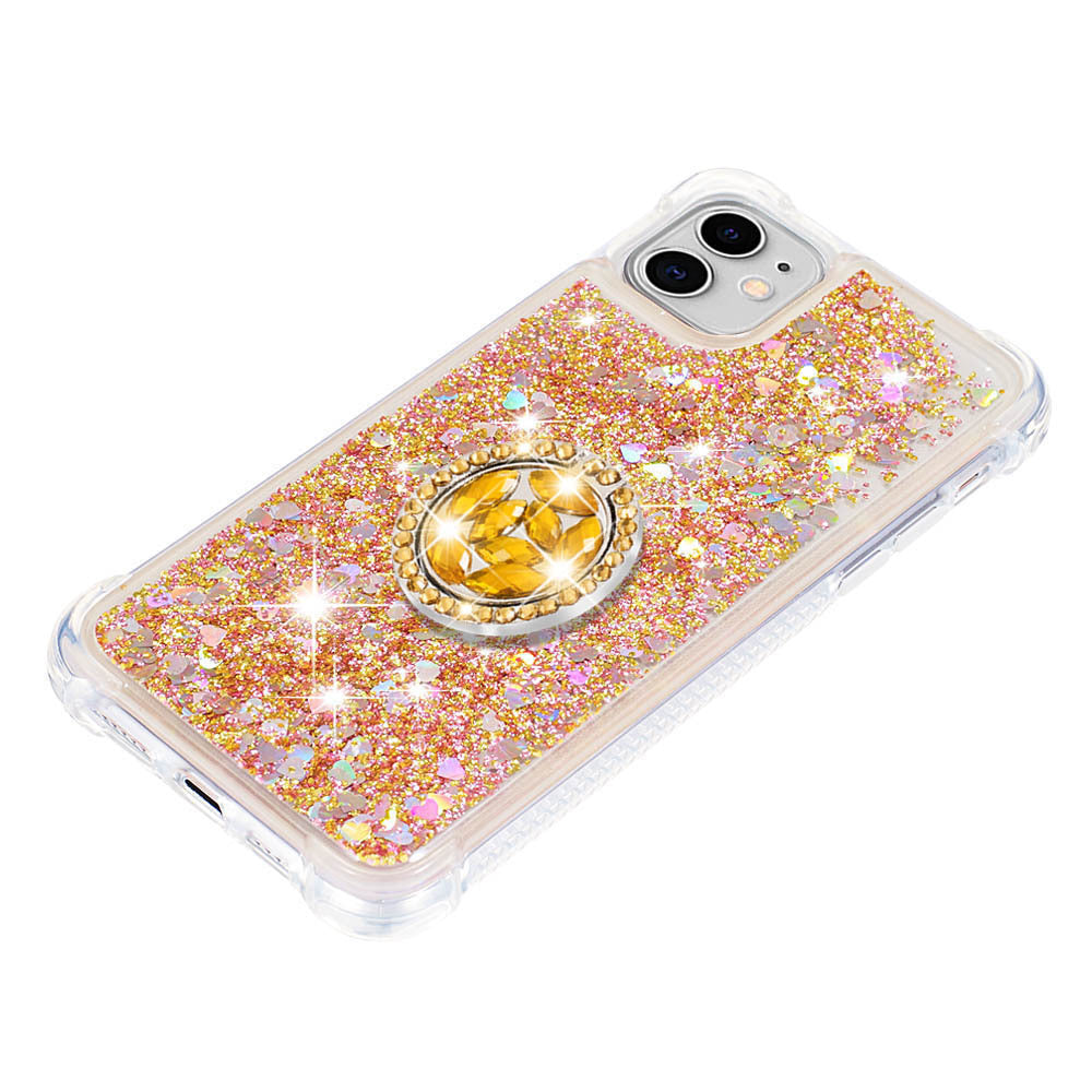 Ring buckle anti-drop quicksand mobile phone case