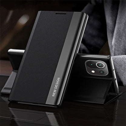 Magnetic Side Window Phone Case Plating With Stand