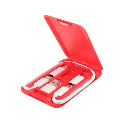 Portable Data Cable Business Card Holder Multi-function Charging Cable Mobile Phone Bracket Six-in-one